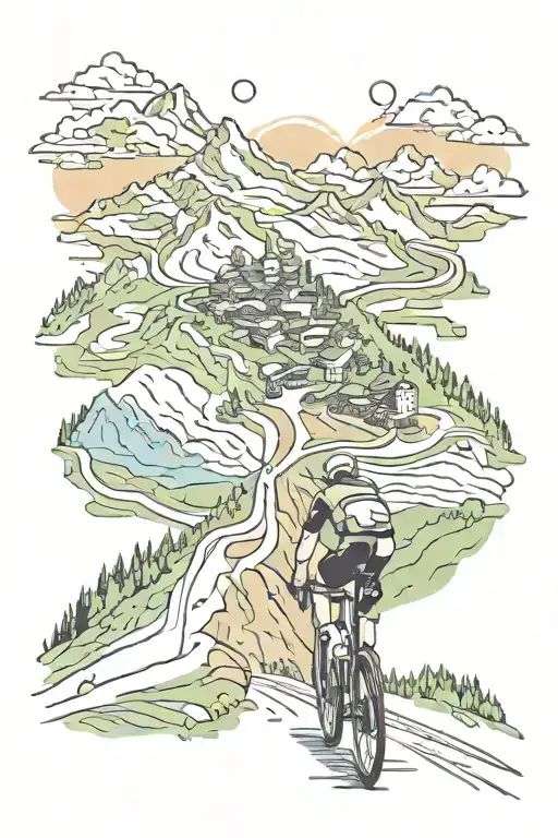 alpe du huez, 21 corners, cycling, check bucket list tattoo design idea