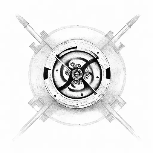 A film reel intertwined with a gun barrel tattoo design idea