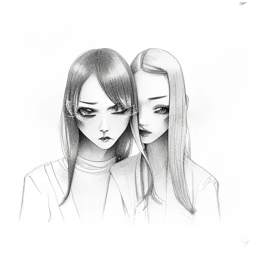 lesbian couple and rainbow tattoo design idea