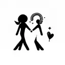 lesbian couple and rainbow tattoo design idea