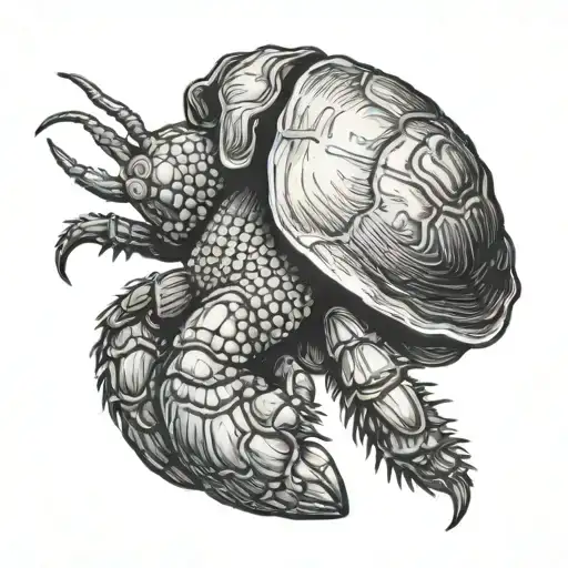 hermit crab tattoo design idea