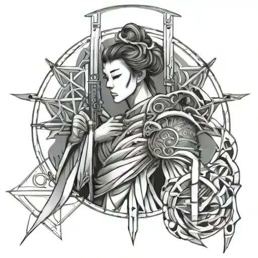 Architectural tattoo samurai angel 1991 woman with baby tattoo design idea