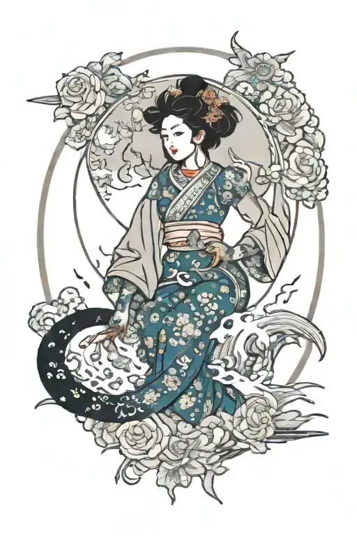 moon tarot card design featuring tattoo design idea