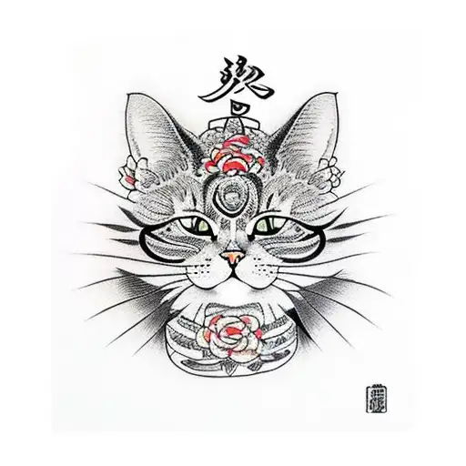 Cat tattoo design idea