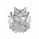 Cat tattoo design idea