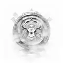 Round Ancient Greece style shield  tattoo design idea