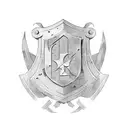 Round Ancient Greece style shield  tattoo design idea