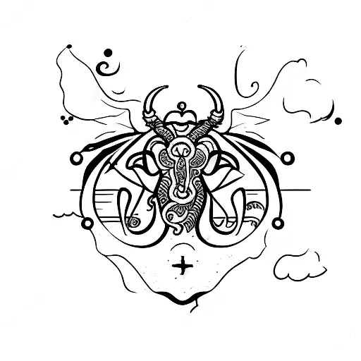 Zodiac Sign Scorpio in Taurus tattoo design idea