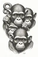 3 wise monkeys tattoo design idea