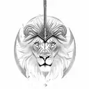 sword with lion and wolf comming out  tattoo design idea
