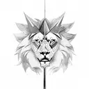 sword with lion and wolf comming out  tattoo design idea