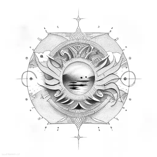 sol e mar  tattoo design idea