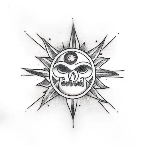 mar e sol  tattoo design idea