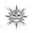 mar e sol  tattoo design idea