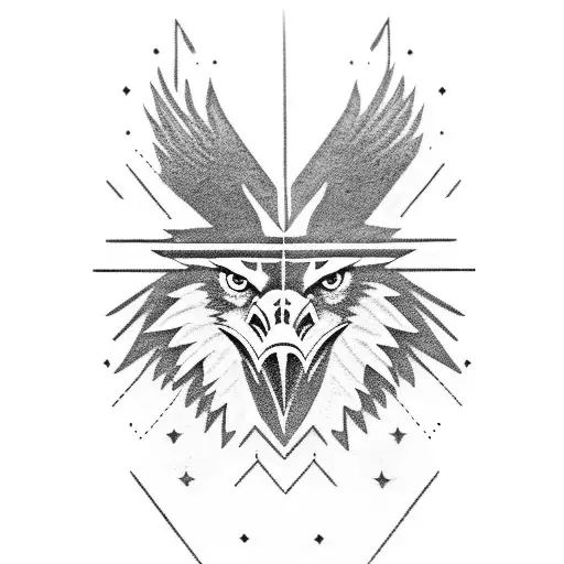 eagle and wolf combination black and white tattoo tattoo design idea