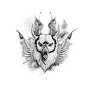 Kurt ve kartal birleşimi siyah beyaz dövme  tattoo design idea