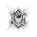 Kurt ve kartal birleşimi siyah beyaz dövme  tattoo design idea