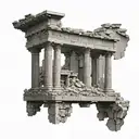 roman ruins transformed into a military tattoo design idea