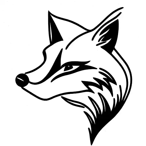 Fox with spear tattoo design idea