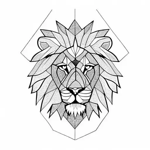 Buy Geometrical Lion Tattoo Design Download High Resolution Digital Art PNG  Transparent Background Printable SVG Tattoo Stencil Online in India - Etsy