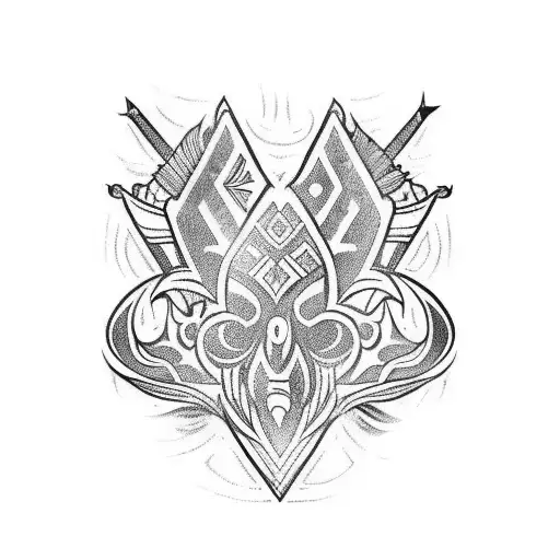 Polynesian style, tattoo on the upper back (upper trapezius muscles), back of the neck with tails extending to the colla tattoo design idea