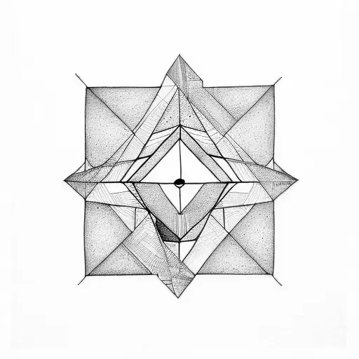 triangle with lines around it tattoo design idea