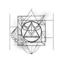 triangle with lines around it tattoo design idea
