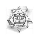 triangle with lines around it tattoo design idea