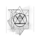 triangle with lines around it tattoo design idea