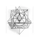 triangle with lines around it tattoo design idea