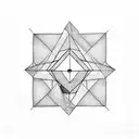 triangle with lines around it tattoo design idea