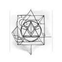 triangle with lines around it tattoo design idea
