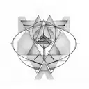 triangle with lines around it tattoo design idea