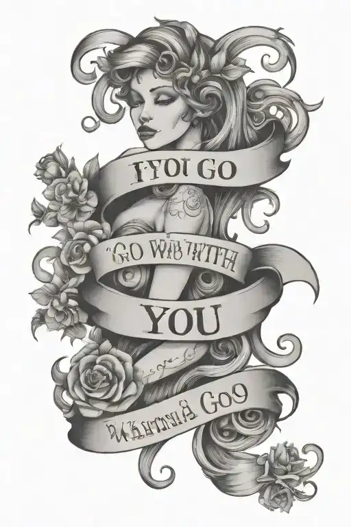 couples tattoo that says " if you go, i wanna go with you" tattoo design idea