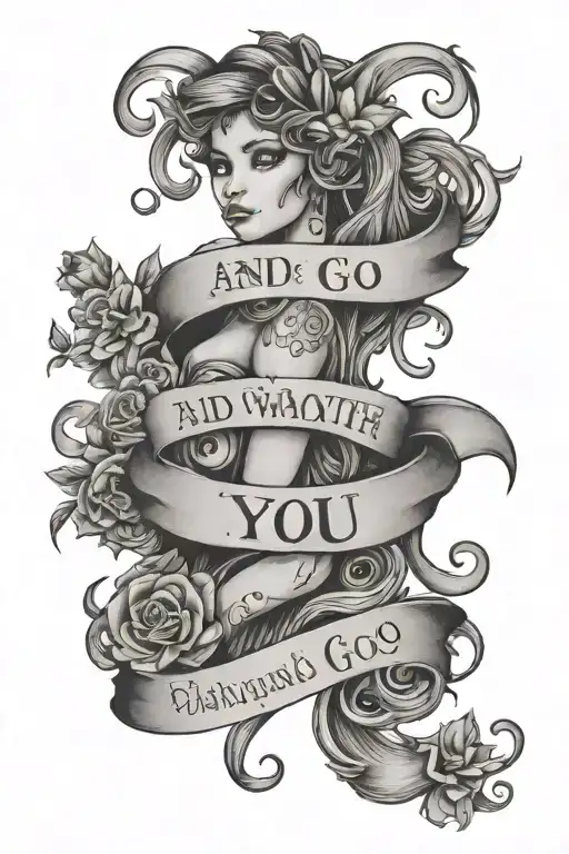 couples tattoo that says "and if you go, i wanna go with you" tattoo design idea