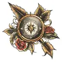 Arrow, compass tattoo design idea