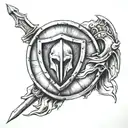 spartan shield tattoo design idea