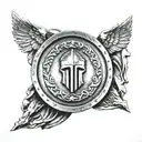 spartan shield tattoo design idea