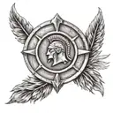 spartan shield tattoo design idea