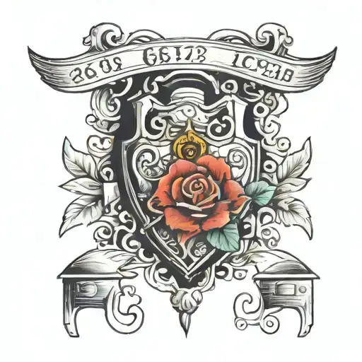 A tattoo with the numbers 6 1 3 and a lock with hearts tattoo design idea