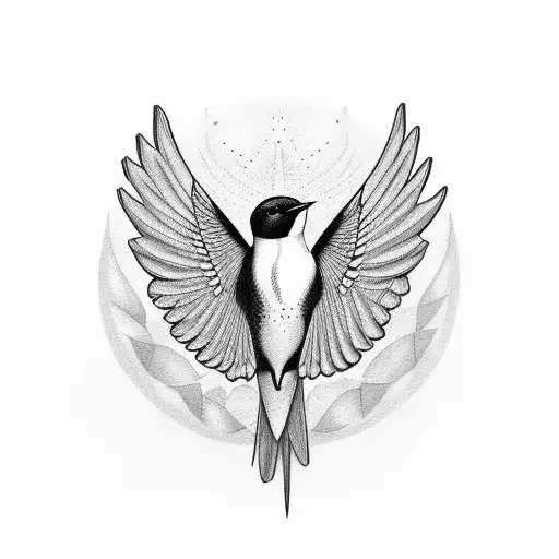ambitious swallow bird tattoo design idea