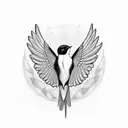 ambitious swallow bird tattoo design idea