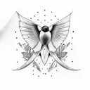 ambitious swallow bird tattoo design idea