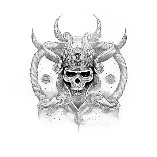 tatouage bras thème mer et viking  tattoo design idea