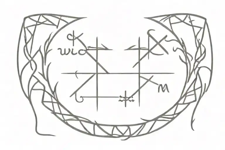 you are calmness to my chaos in viking runes simple tattoo tattoo design idea
