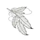 cloud and feather interlinked simple tattoo tattoo design idea