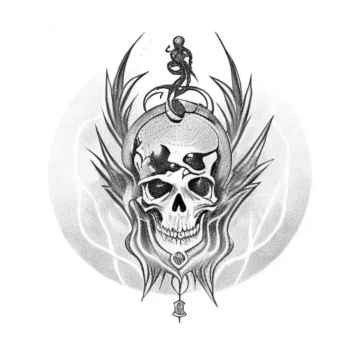 tarot card of death; should include Scorpio queen in the card tattoo design idea