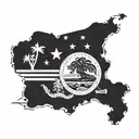 california and florida state flags merged together tattoo design idea