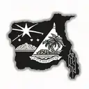 california and florida state flags merged together tattoo design idea