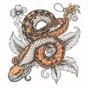 a snake, as in medicine, surrounds pointe shoes and button accordion tattoo design idea